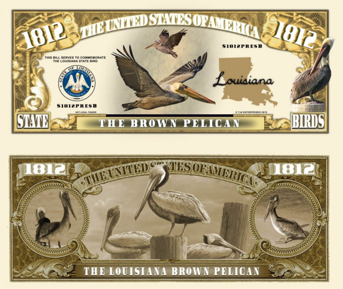 !!! SUA = FANTASY NOTE (TJ6) = LOUISIANA , THE BROWN PELICAN - 2019 - UNC