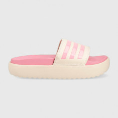 adidas papuci Femei, culoarea roz, cu platforma