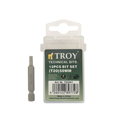 Set de biti torx Cr-V Troy 22241, T20, 50 mm, 10 bucati foto