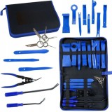Cumpara ieftin Set 20 extractoare pentru demontare tapiterie auto, clipsuri, ornamente si panouri, plastic si metal, cu husa pentru organizare