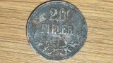 Ungaria - moneda de colectie - 20 filler 1916 - Karl IV - varianta rara fier !, Europa