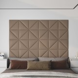Panouri de perete 12 buc. cappuccino 30x30 cm piele eco 0,54 m&sup2;