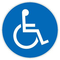 Semn persoane cu handicap, autoadeziv, 256mm