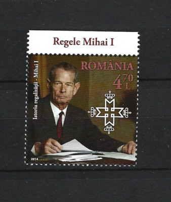 ROMANIA 2014 - ISTORIA REGALITATII, MIHAI I, TABS 5, MNH - LP 2044 foto
