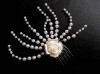 Pieptan Mireasa Floare Artificiala, Perle &amp; Margele Sticla - Accesorii Coafura Nunta, Modelabil