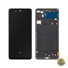 Display cu Touchscreen MP compatibil cu Samsung Galaxy A71 A715 cu Rama Versiune OLED Negru