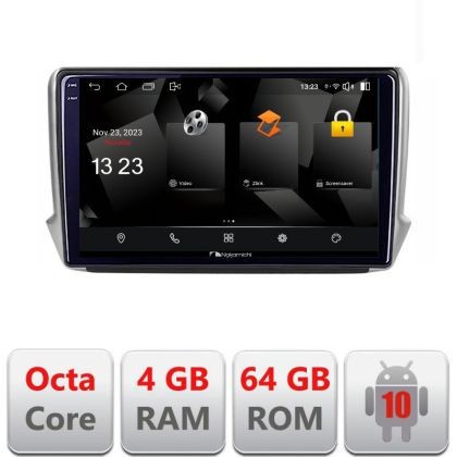 Navigatie Peugeot 208/2008 5510-PSA Android Octa Core 720p 4+64 DSP 360 camera carplay android auto CarStore Technology