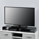 Suport pentru monitor Pretoria 120 x 30 x 13 cm sticla negru lucios lacuit [en.casa] HausGarden Leisure
