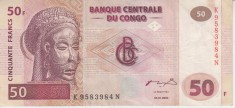 B11 - Bancnota foarte veche - Congo - 50 franci - 2000