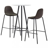 Cumpara ieftin Set de bar, 3 piese, gri &icirc;nchis, material textil