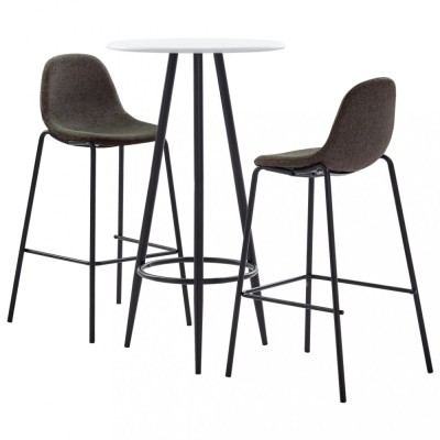 Set de bar, 3 piese, gri &amp;icirc;nchis, material textil foto