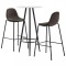 Set de bar, 3 piese, gri &icirc;nchis, material textil