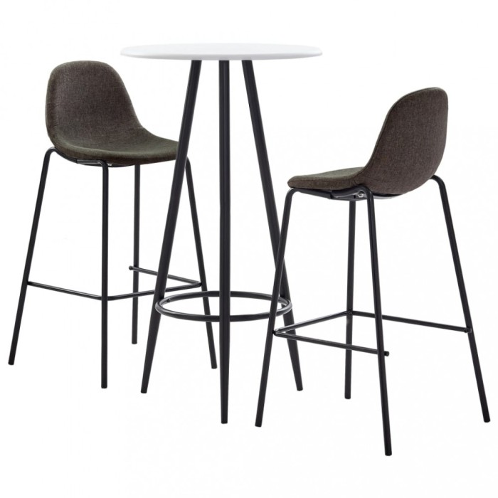 Set de bar, 3 piese, gri &icirc;nchis, material textil