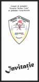 INVITAȚIE 1998 - GRUPUL DE POMPIERI &quot;GENERAL NICOLAE CENA&quot; AL JUDEȚULUI CARAȘ-SEVERIN - ANIVERSAREA A 150 DE ANI DE LA LUPTELE POMPIERILOR - 1848