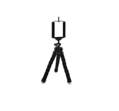 Suport telefon felxibil, trepied selfie ajustabil, negru foto