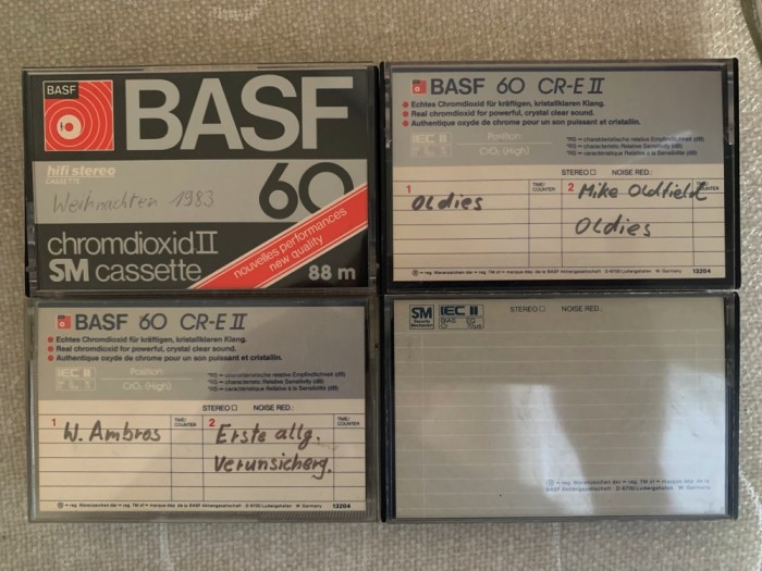 Lot 4 Casete BASF Chromdioxid CrO2 - Inregistrate o singura data - 1