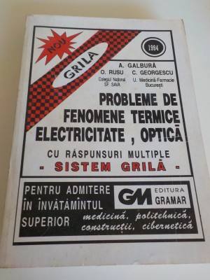 Probleme de fenomene termice, electricitate, optică cu răspunsuri multiple sistem grilă foto