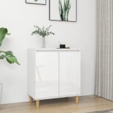VidaXL Servantă &amp; picioare lemn masiv alb extralucios 60x35x70cm PAL