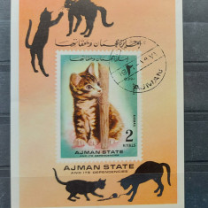 TS22 - Timbre serie Ajman State Pisici