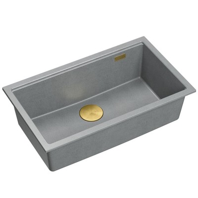 Chiuveta din granit Logan 110 Grey Metallic foto
