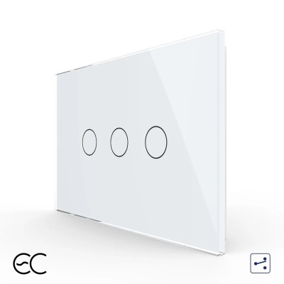 Intrerupator Triplu Cap Scara / Cruce cu Touch LIVOLO din Sticla, Standard Italian - protocol ZigBee EC SmartElectro IntelligentHouse foto