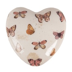 Decoratiune Inimioara ceramica multicolora 10x10x4 cm