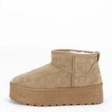 Ghete maro deschis tip UGG cu talpa groasa 333-78 116, 39 - 41