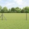 Gard hexagonal Gossi gri 0.4x10 m otel, stalpi de gard Gossi 7 buc gri &Oslash;32 mm 80 cm otel zincat