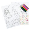 Set Colorat, Model Printesa, 8 Creioane, Autocolante, Multicolor, A4, Oem