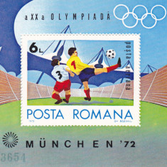 OLIMPIADA MUNCHEN 1972, FOOTBAL,COLITA DANTELATA ,Lp.3222, MNH **,ROMANIA.