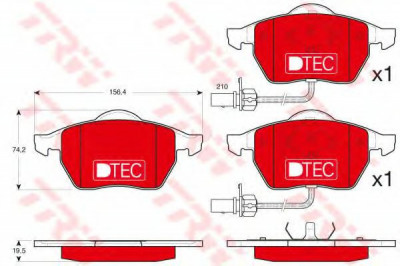 Set placute frana,frana disc AUDI A6 (4B2, C5) (1997 - 2005) TRW GDB1307DTE foto