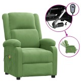 Fotoliu de masaj electric, verde deschis, catifea