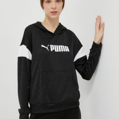 Puma hanorac de antrenament Fit Tech culoarea negru, cu glugă, modelator