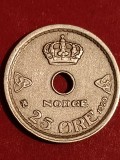 25 ore 1929 Norvegia (Rara, Tiraj = 800.000, cota ridicata), stare aUNC [poze]. Discount 10 % pt achizitii totale de mimimum 500 lei., Europa, Nichel