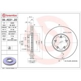 Set disc frana Ford Transit Box (Fa) 04.06-12.14, Transit Bus(Fd Fb Fs Fz Fc) 04.06-, Transit (Fm Fn Ff) 04.06-12.14, Fata, 300X28mm, ventilat, BREMB