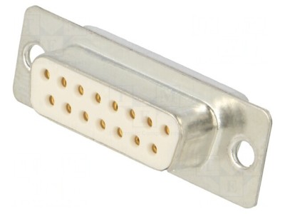 Conector D-Sub 15-Pin Mamă Aurit pentru Cablu foto
