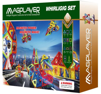 Joc de constructie magnetic - 112 piese PlayLearn Toys foto