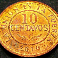 Moneda exotica 10 CENTAVOS - BOLIVIA, anul 2010 * cod 652 B