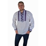 Bluza tip ie barbati BB24, alb/mov , marimea S