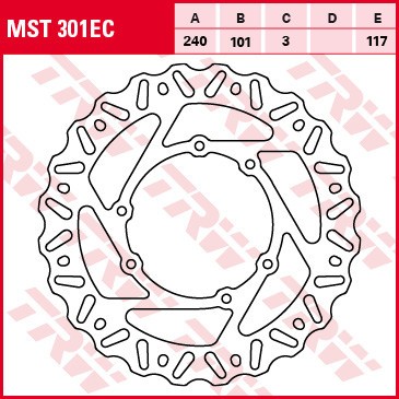 Disc frana fata TRW MST301EC - Honda CR 125 R - CR 250 R - CR 500 R (97-07) - CRF 250 - 450 R/X (04-19) foto