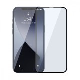 Cumpara ieftin Pachet 2 folii de sticla pentru iPhone 12 Pro Max, Baseus, Margini negre, Filtru lumina albastra