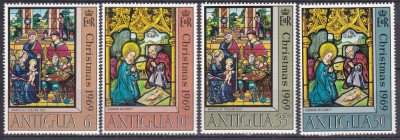 DB1 Antigua 1969 Craciun Pictura Religioasa Italiana 4 v. MNH foto