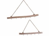 Cumpara ieftin Set 2 cuiere perete lemn 80 x 4 x 6 H, 60 x 4 x 6 H