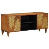 VidaXL Dulap TV cu raft Maro 105 x 33.5 x 46 cm Lemn masiv de mango