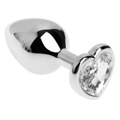 Dildo metalic Rosy Silver White Heart M