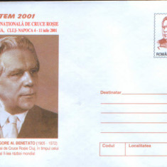 Intreg postal plic nec 2001- Acad.G.Al.Benetato presedinte al Fil.de Cruce Rosie