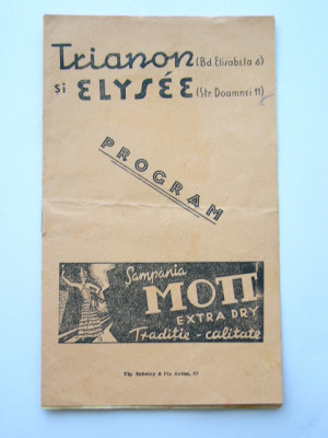 M3 C18 - Program teatru - Teatrul Trianin si Elysee - anii 1940 foto