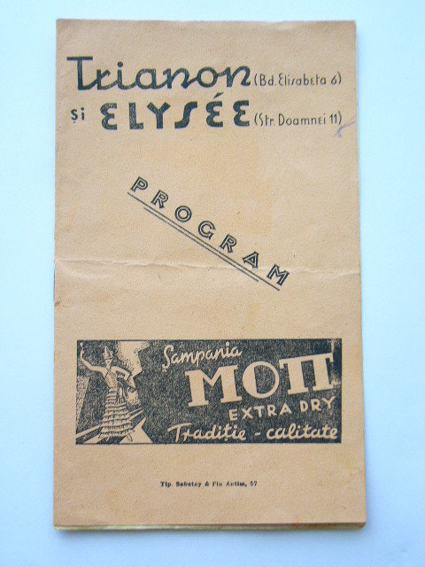 M3 C18 - Program teatru - Teatrul Trianin si Elysee - anii 1940