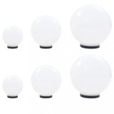 VidaXL Set lămpi glob cu LED, 6 buc., 20/30/40 cm, PMMA, sferic