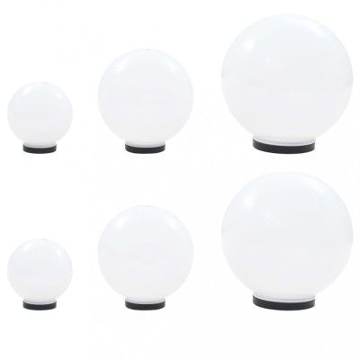 vidaXL Set lămpi glob cu LED, 6 buc., 20/30/40 cm, PMMA, sferic foto